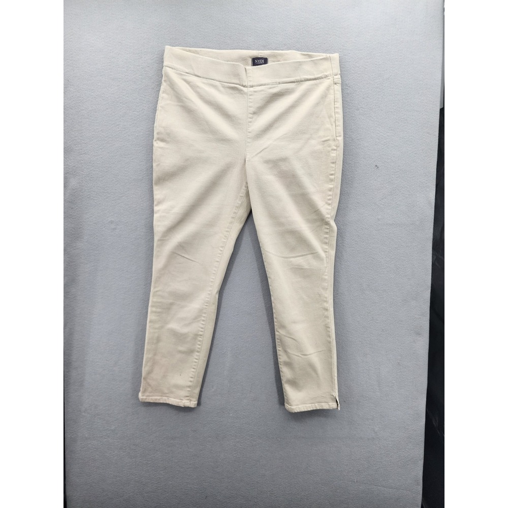 NYDJ Womens Beige Pull On Skinny Ankle Pants Size 14 Stretch‎ Twill Tan Trousers